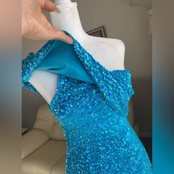 Size SX STRAPLESS MIDI DRESS NEW IN BLUE - Picture 11 of 15